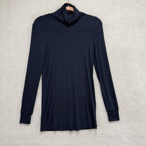 Universal Standard Shirt Womens 2XS Blue Cowl Neck Long Sleeve Tunic Top Stretch